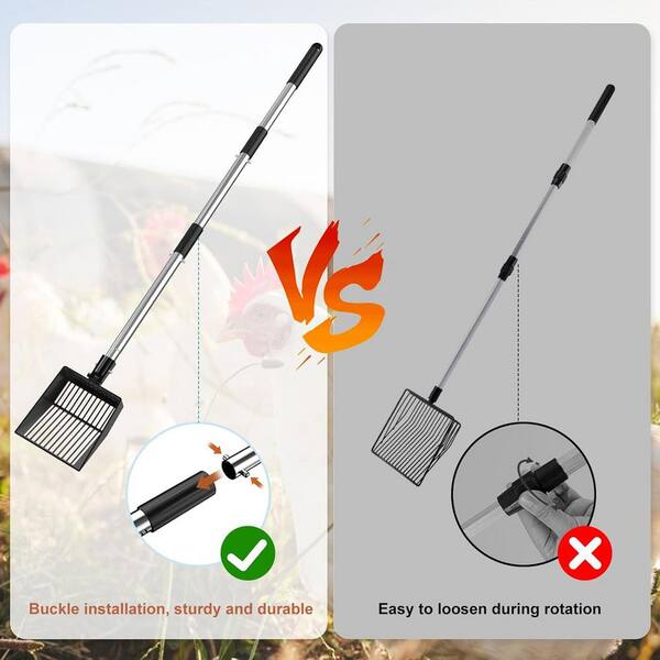 thumbnail image 2 of Sifting Shovel For Chickens KOROI Chicken Poop Scooper 2-Pack - Stainless Steel Sifting Shovels With 3.8mm & 5mm Mesh For Coop Cleaning Tractor Supply 2 of 12