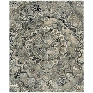 Marquee Gray/Multi 8 ft. x 10 ft. Border Area Rug