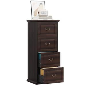 Atencio Dark Walnut 51.18 in. Accent Storage Cabinet, File Cabinet Home Office, Living Room Desk, Bedroom w/ 4-Drawers