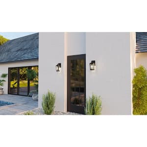 Blomfield 1-Light Matte Black Hardwired Outdoor Wall Lantern Sconce