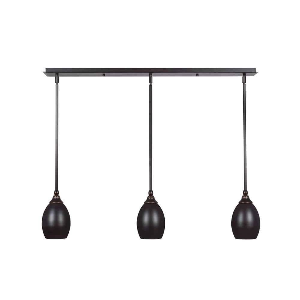 Livingston 100-Watt 3 Light Dark Granite Linear Pendant Livingston 100-Watt 3 Light Dark Granite Linear Pendant
