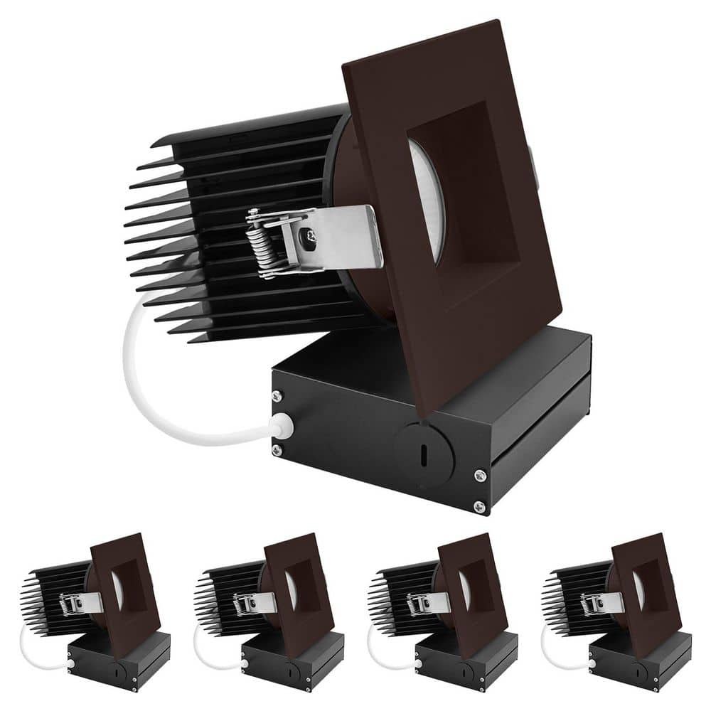 4 In. Integrated LED Trimless Regressed Spotlight with Square Bronze Trim, 5CCT, CRI90, 22W 1700LM Dimmable IC Rated 4PK price history on PriceWatchPro