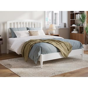 Quincy White Solid Wood Frame Full Low Profile Platform Bed