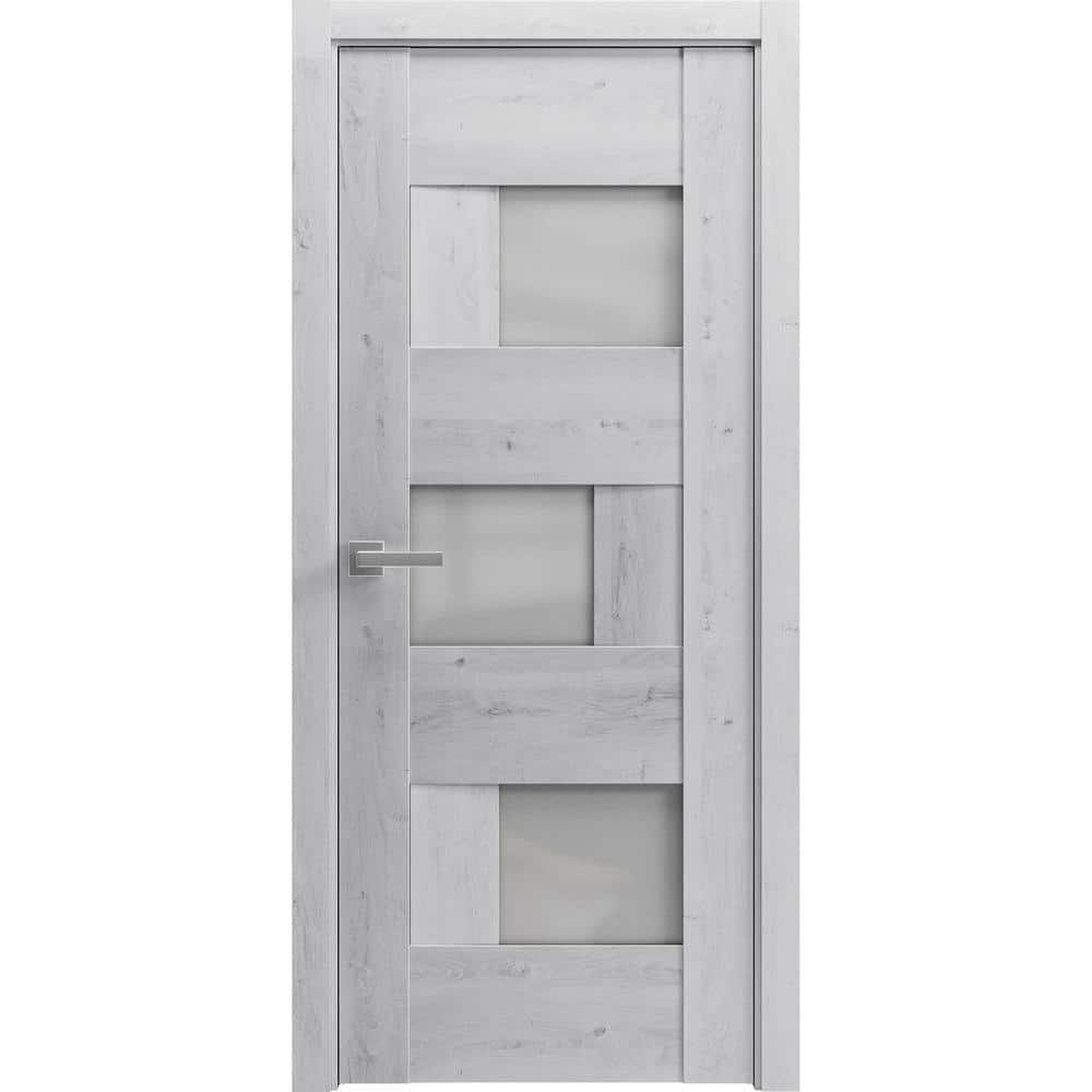 6933 36 in. x 84 in. Right-Hand/Inswing Solid Frosted Glass Nordic White Single Prehung Interior Door with Hardware price history on PriceWatchPro