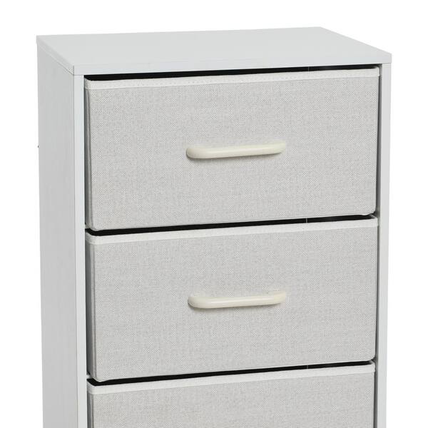 HOUSEHOLD ESSENTIALS Victoria 8-Drawer Storage Tower, Narrow, Scandinavian  White 8400-1 - The Home Depot