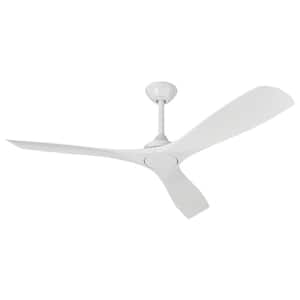 52 in. Modern Indoor Matte White Ceiling Fan with 6- Speed Remote Control and DC Motor