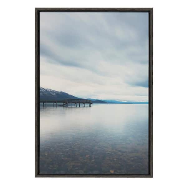 Kate and Laurel Sylvie Lake Tahoe Reflections by Laura Evans Framed Canvas Landscape Art Print 23 in. x 33 in.