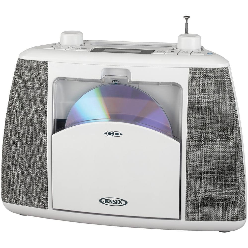 Jensen CD-565 Bluetooth CD/Radio Player  White/Gray