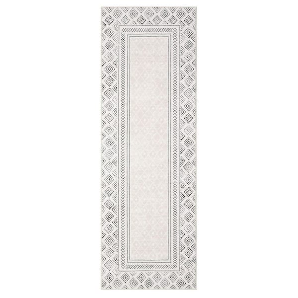 Border Printed Carpet Washable Living Room Decoration for Bedroom Hallway Office Bedside Gray, 2 ft. x 6 ft. Area Rug