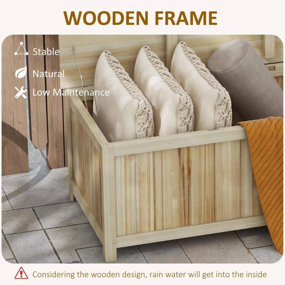 Natural Wood 47.25'' Outdoor Storage Deck Box