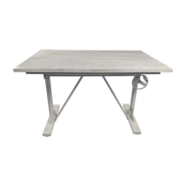 Brio 40 in. Rectangular Whitewash Standing Desk with Adjustable Height