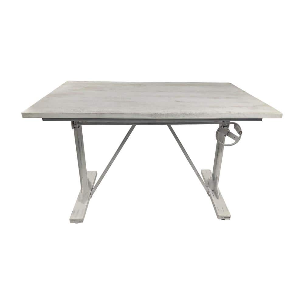 Brio 40 in. Rectangular Whitewash Standing Desk with Adjustable Height