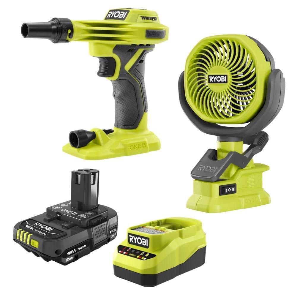 ONE+ 18V High Volume Inflator Kit with 2.0Ah Battery, Charger, and ONE+ 18V Cordless 4 in. Clamp Fan price history on PriceWatchPro