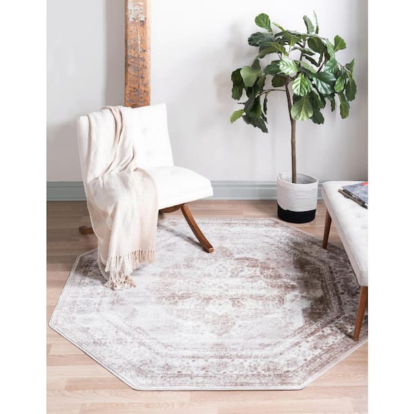 Sofia Salle Garnier Beige 5 ft. 3 in. x 5 ft. 3 in. Area Rug