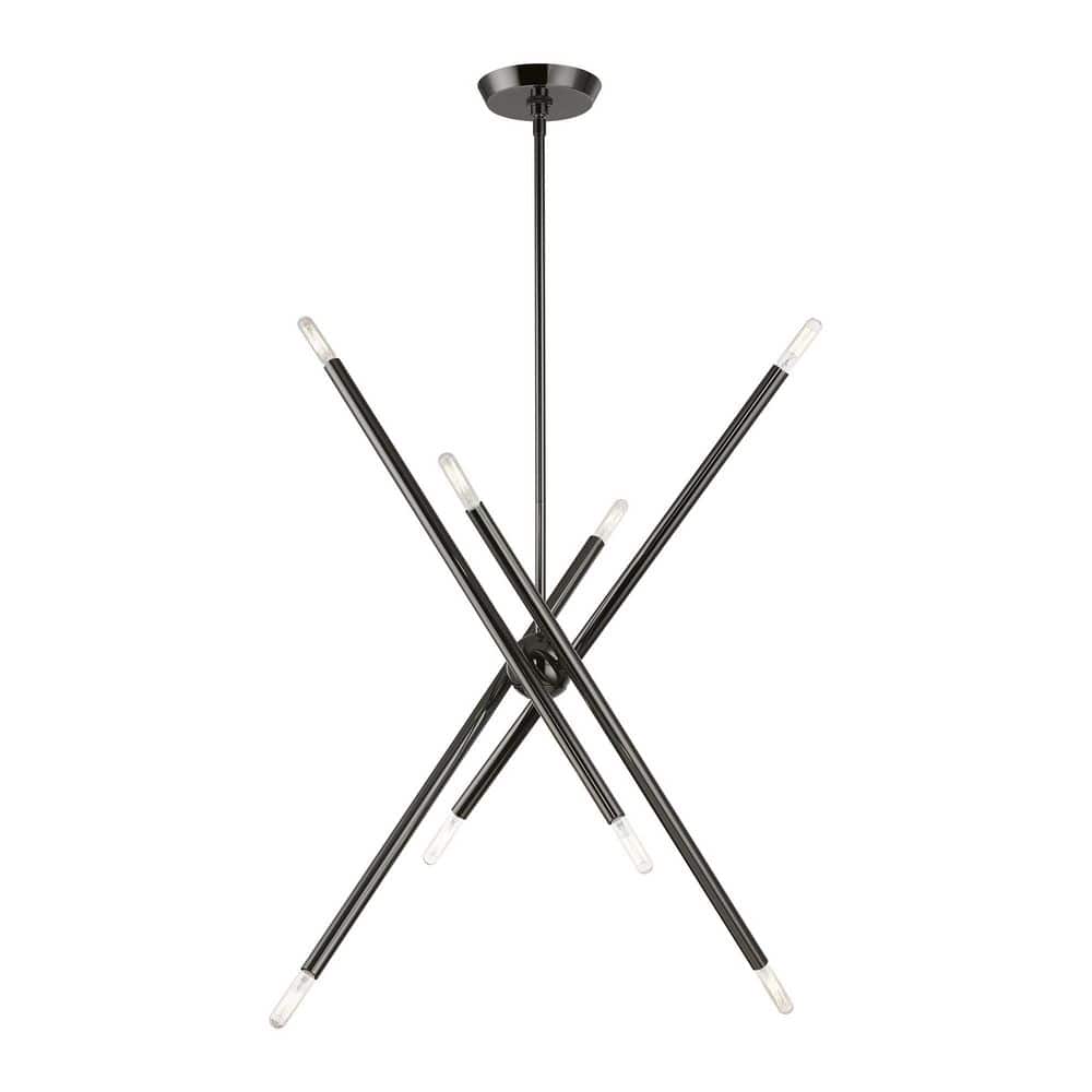 Soho Organic Asymmetrical 8-Light Black Chrome Chandelier