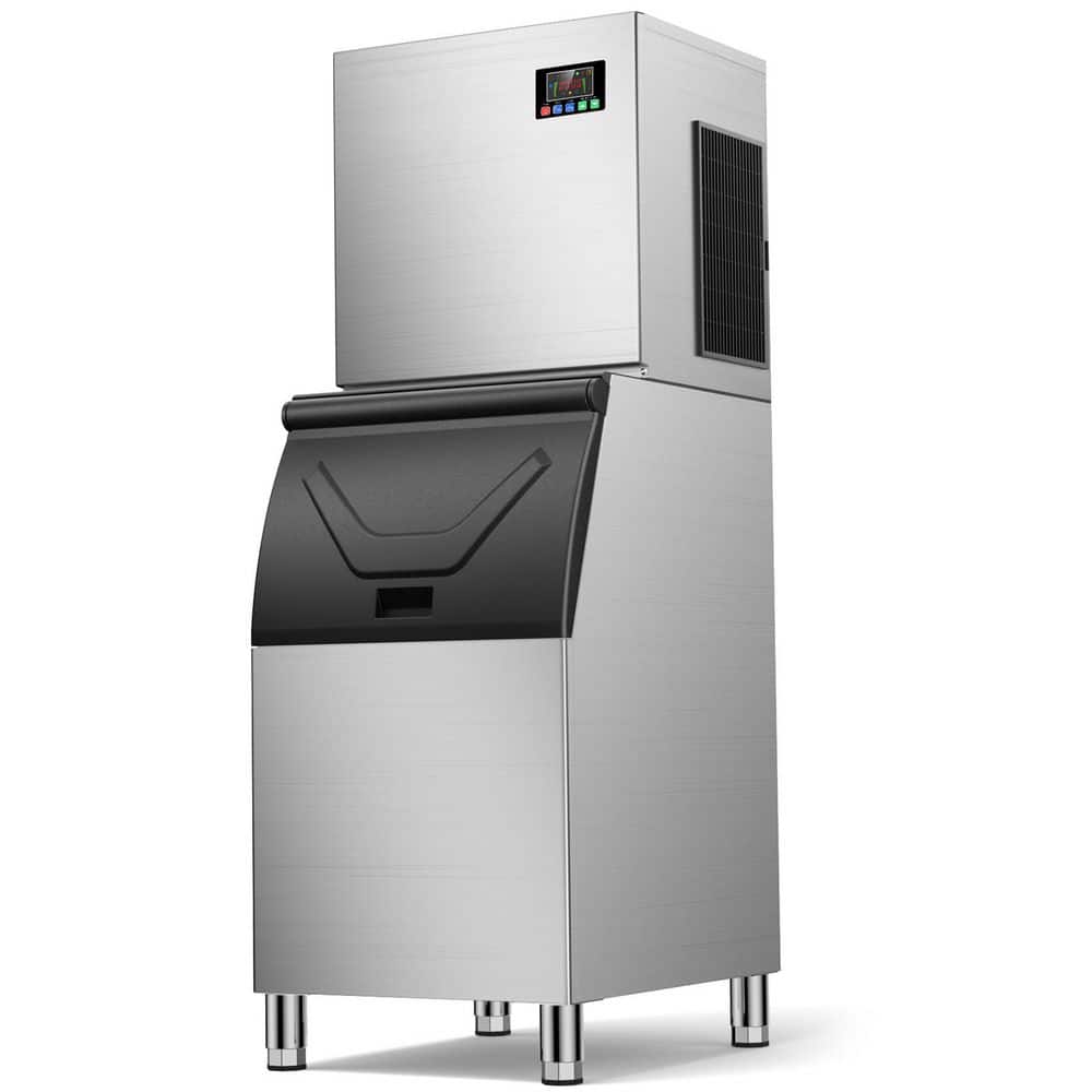 22.83 in. 500 lb. /24H Commercial Freestanding Ice Maker in Silver, Stainless Steel, with 400 lb. Storage Capacity