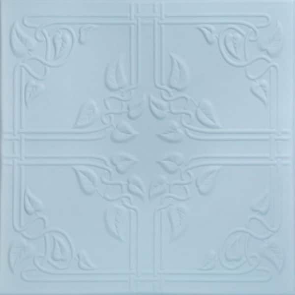 A La Maison Ceilings Ivy Leaves Breath of Fresh Air 1.6 ft. x 1.6 ft. Decorative Foam Glue Up Ceiling Tile (21.6 sq. ft./case)