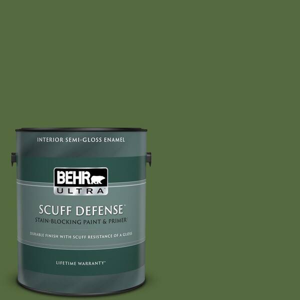 BEHR ULTRA 1 gal. #410D-7 Mountain Forest Extra Durable Semi-Gloss Enamel Interior Paint & Primer