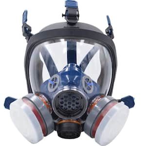 Full Face Respirator Mask, Gas Mask Protect Against Harmful Gas, Dust, Chemicals, Safety Mask with Active Carbon Filter