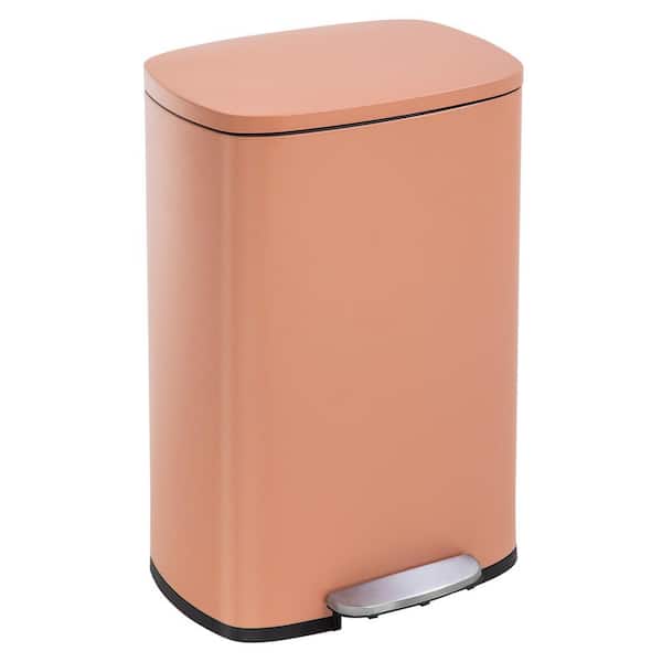 Furniture of America Turner 13 Gal. Pink Stainless Steel Household Trash Can With Step Lift Lid