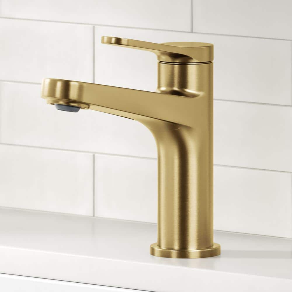 Indy Spot-Free Brushed Brass Single Handle Bathroom Faucet