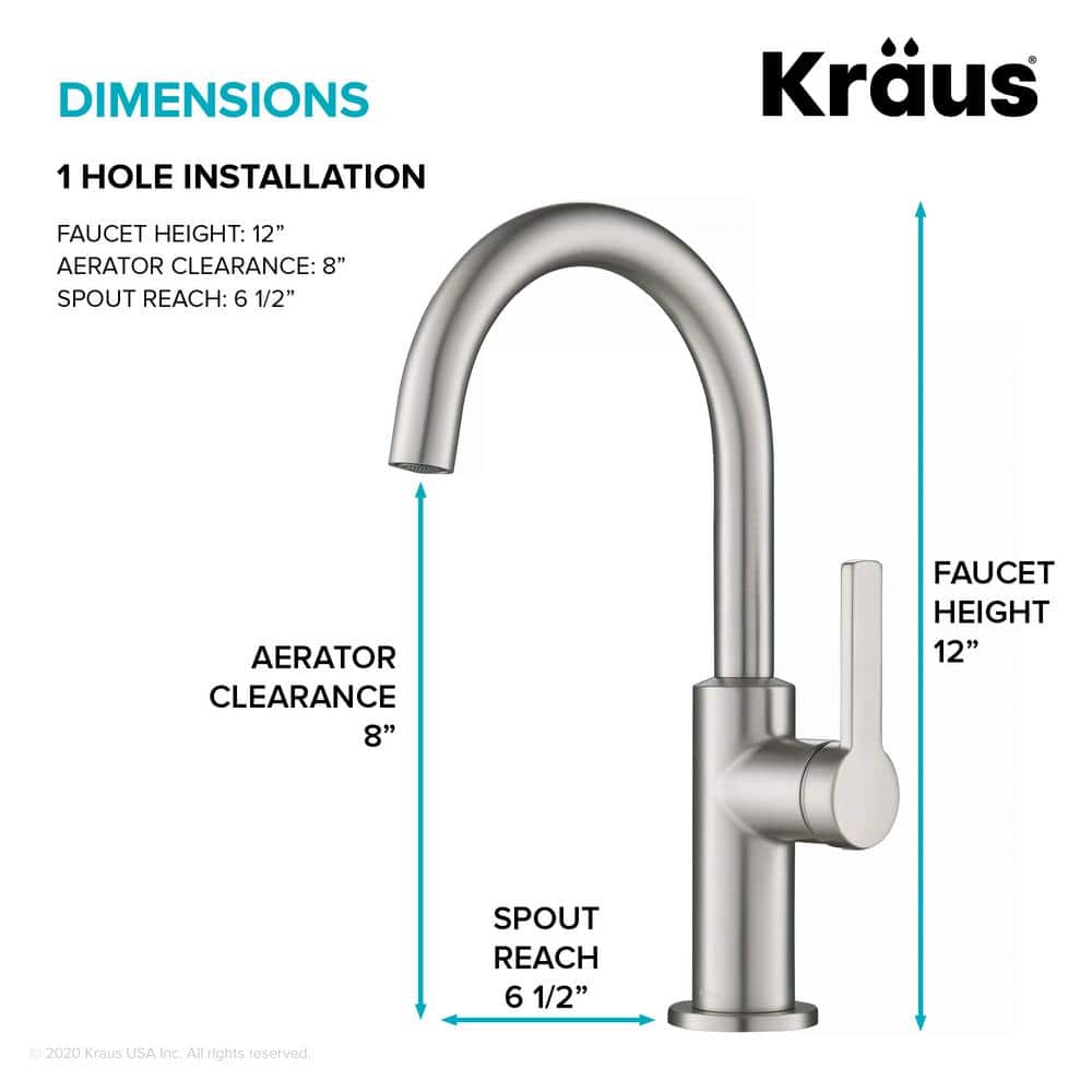Oletto Stainless Steel Single Handle Kitchen Bar Faucet