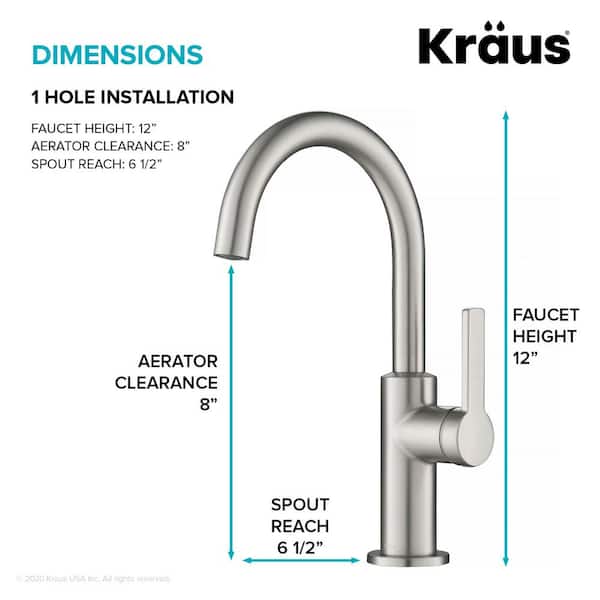 Oletto Single-Handle Kitchen Bar Faucet in Spot-Free Stainless Steel Oletto Single-Handle Kitchen Bar Faucet in Spot-Free Stainless Steel