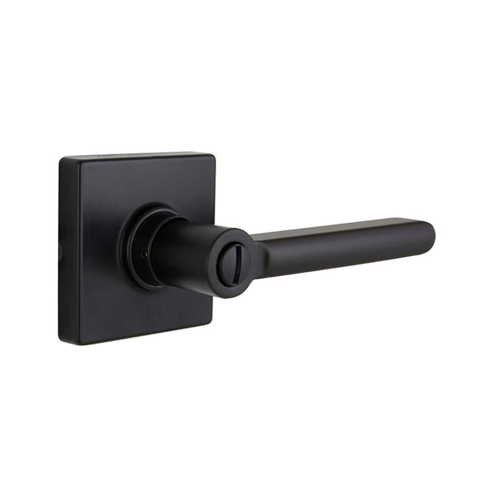 Tonbridge Matte Black Bed/Bath Door Handle with Square Rose