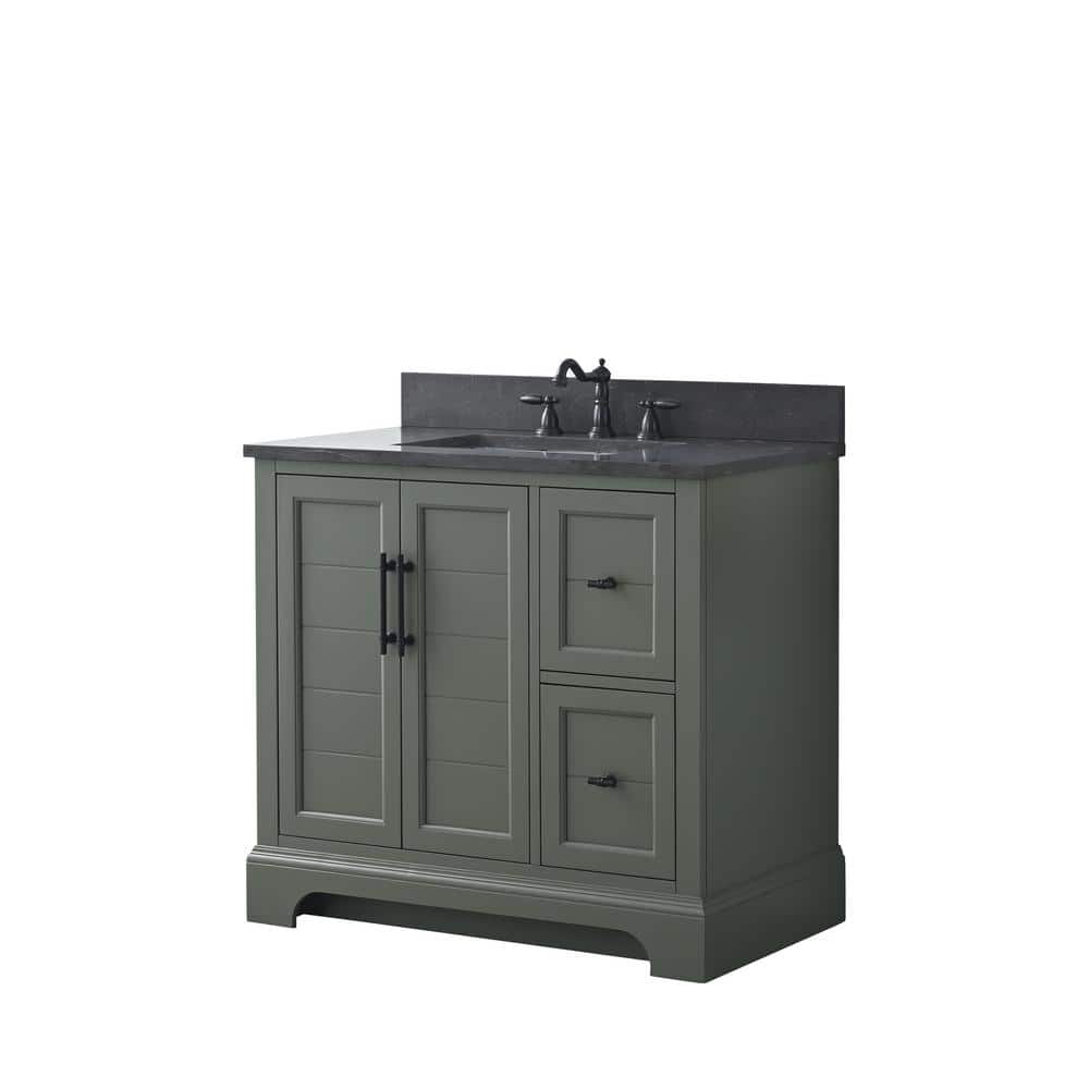 Vintage Green 36" Single Sink Bathroom Vanity with Stone Top