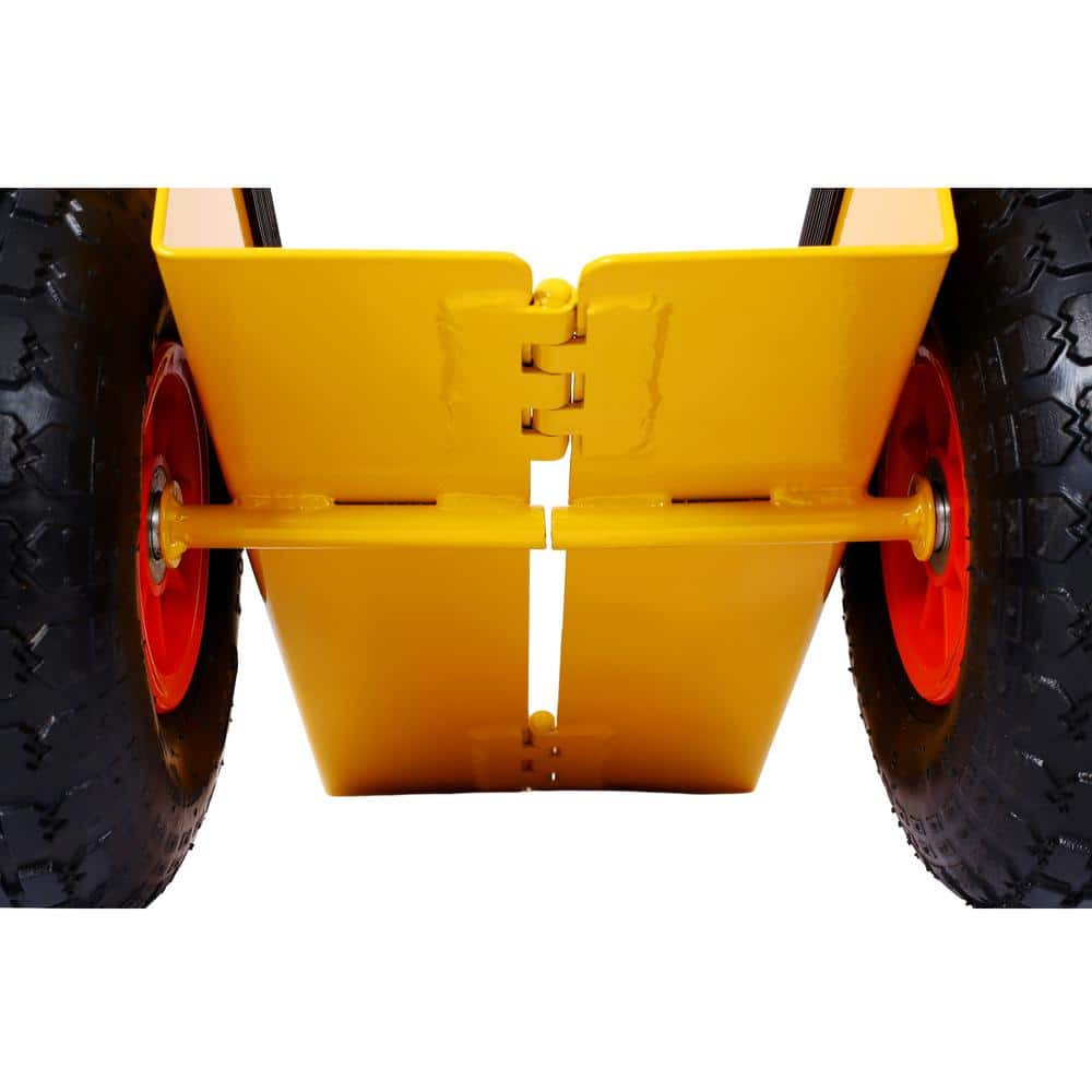 Heavy Duty Yellow Steel Drywall Cart with Pneumatic Tires