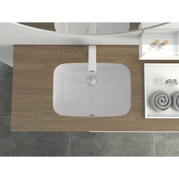 ys1715　グレイシャーホワイト Glacier Bay 22 in. Undermount Rectangular Vitreous China