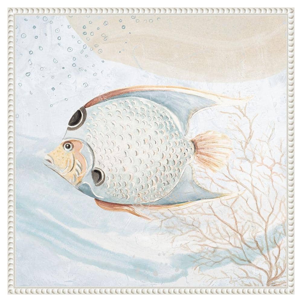 Ocean Oasis Bubbles Tropical Fish White Canvas Wall Art