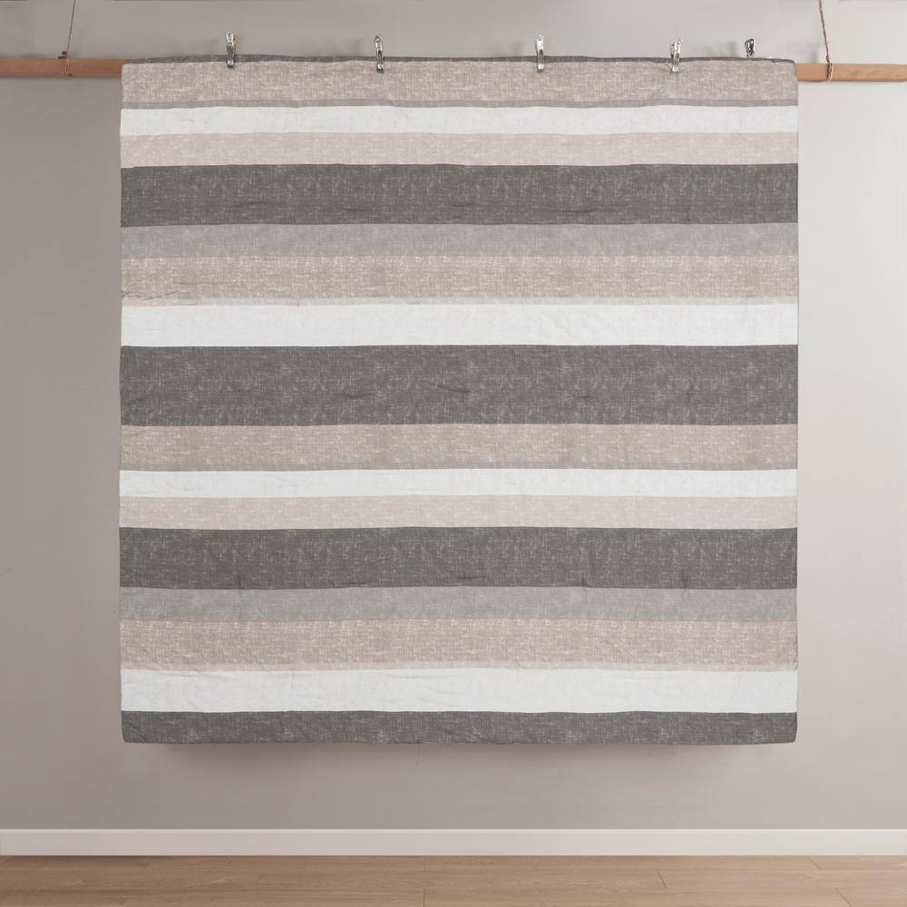 Taupe and Grey Twin Microfiber Bed in a Bag Set