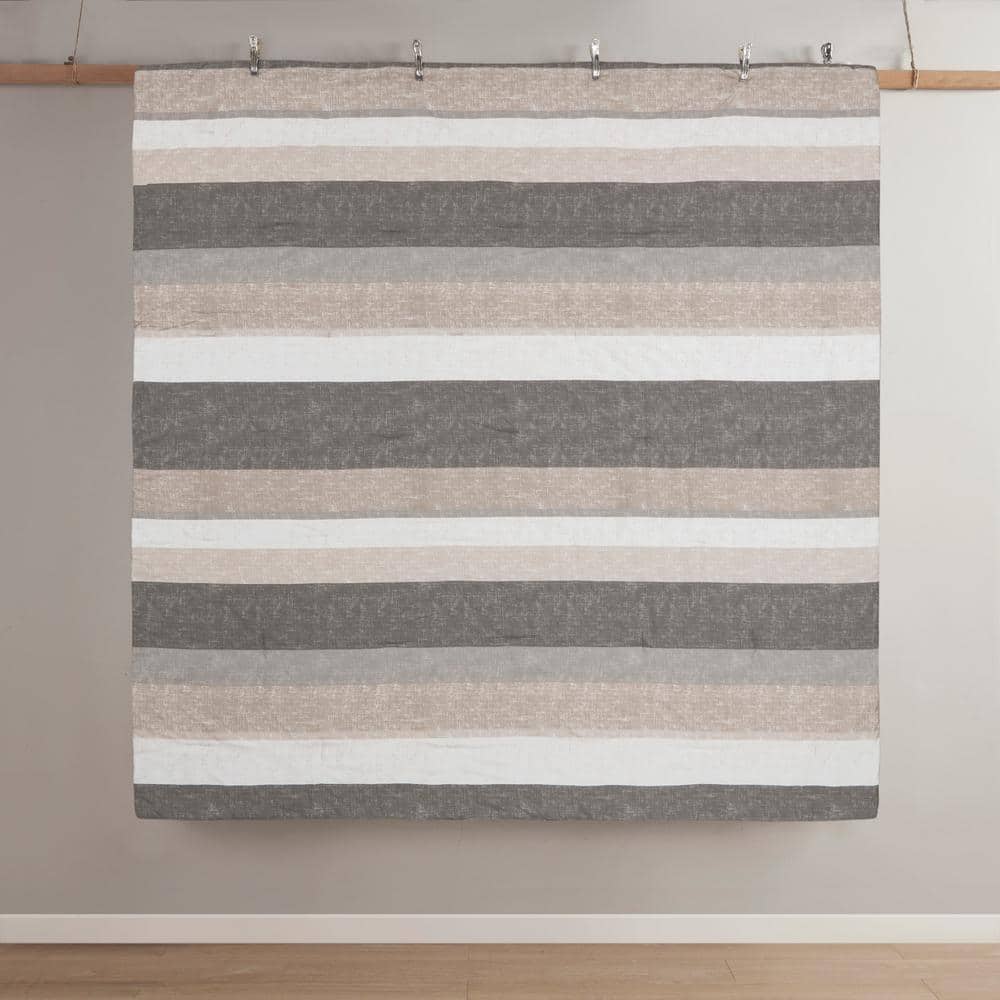 California King Taupe and Grey Microfiber Bed in a Bag Set