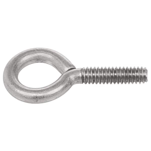 Hillman 5 lb. 1/4 in. Stainless-Steel Eye Bolts (2-Pack)