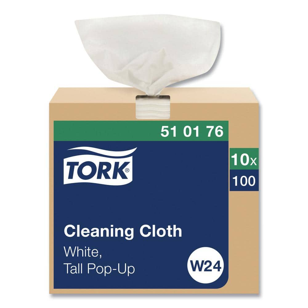 TORK 8.46 in. x 16.13 in. White, Cleaning Cloth (100-Wipes/Box), (10-Boxes/Carton)