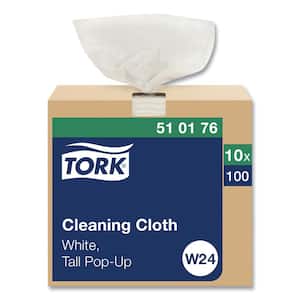 8.46 in. x 16.13 in. White, Cleaning Cloth (100-Wipes/Box), (10-Boxes/Carton)