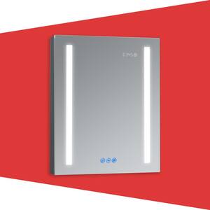 AURA 24 in.W x 30 in.H LED Medicine Cabinet Recessed Surface Clock Dimmer Defogger Cosmetic Mirror Outlet USB R-Hinge