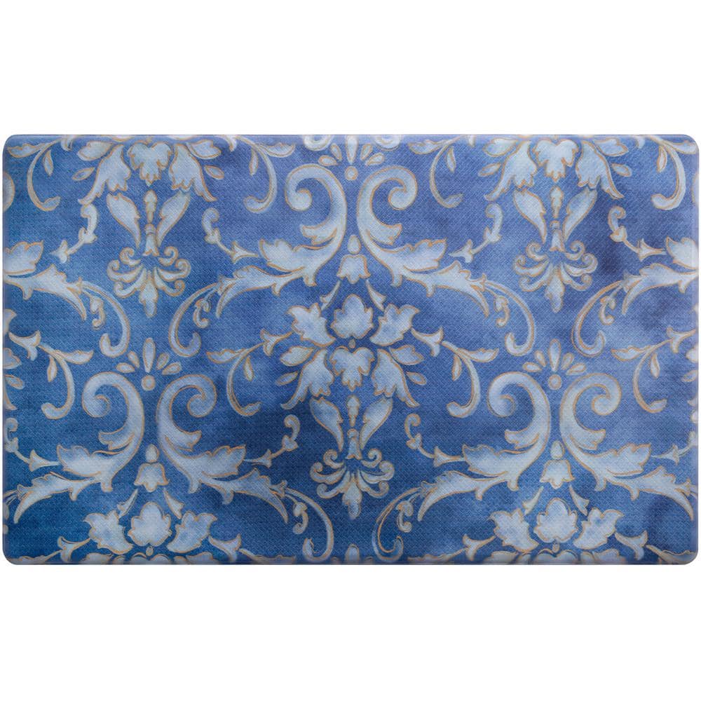 ALLINHOMIE Modern Tiles Multi-Colored 17 in. x 30 in. Comfort Anti-Fatigue Kitchen Mat