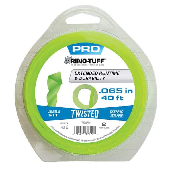Rino-Tuff Universal Fit .065 in. x 40 ft. Pro Twisted Line for Cordless and Electric String Grass Trimmer/Lawn Edger