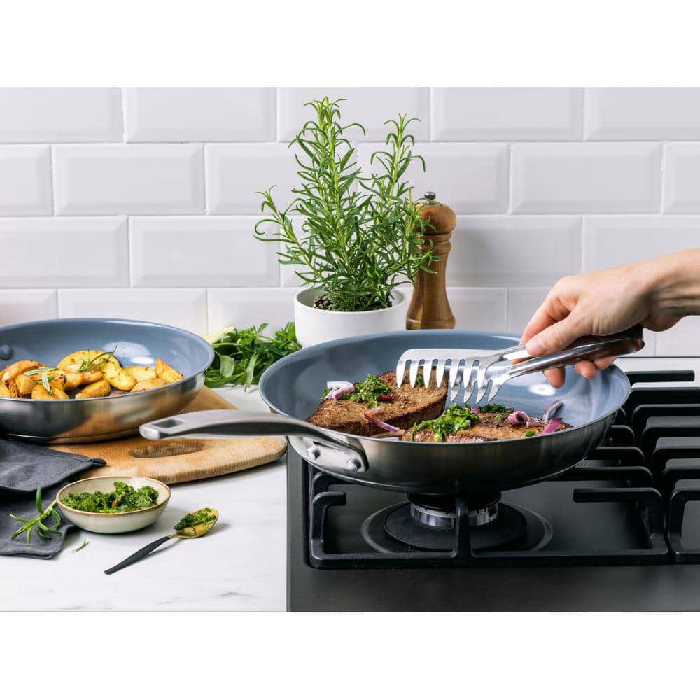 GreenPan 10-Piece Stainless Steel Ceramic Nonstick Cookware Set