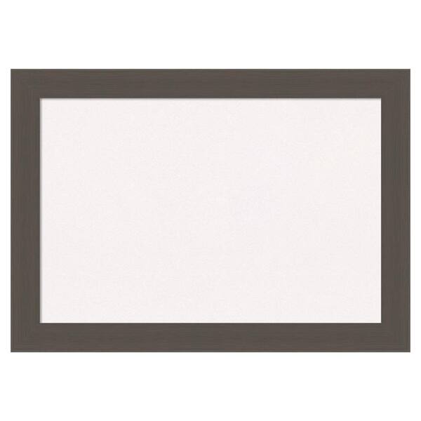 Amanti Art Brushed Pewter White Corkboard 28 in. x 20 in. Bulletin Board Memo Board
