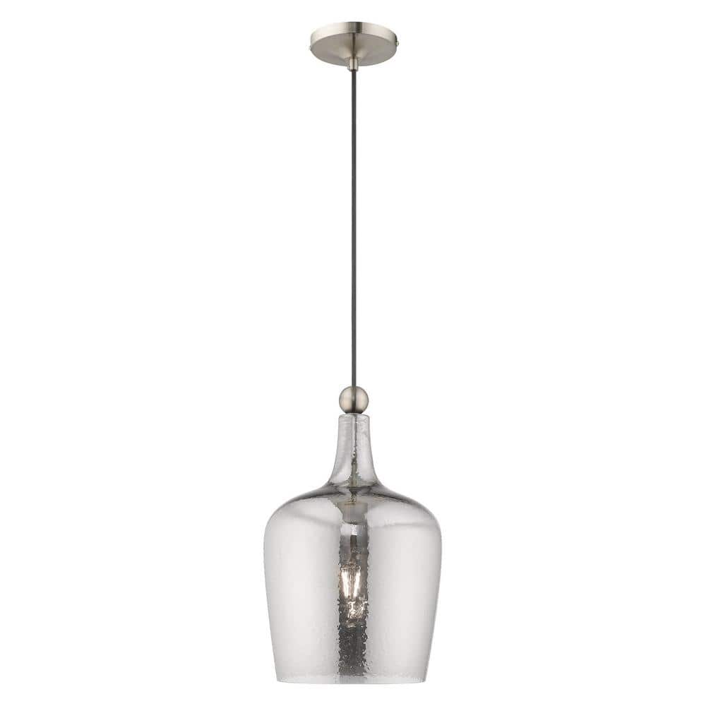 Brenford 1-Light Brushed Nickel Mini Pendant with Smoke Glass price history on PriceWatchPro