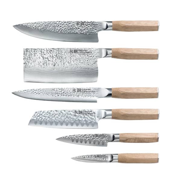 #005 7本 ピースナイフセット Cuisine::pro DAMASHIRO 7-Piece Stainless Steel Knife Set