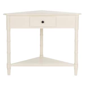 Gomez 34 in. 1-Drawer White/Cream Wood Console Table