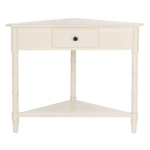 SAFAVIEH Gomez 34 in. 1-Drawer White/Cream Wood Console Table
