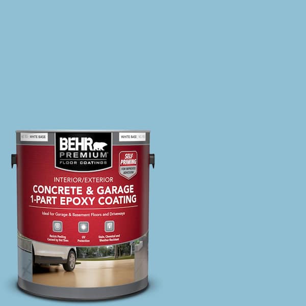 BEHR PREMIUM 1 gal. #M490-3 Speedboat Self-Priming 1-Part Epoxy Satin Interior/Exterior Concrete and Garage Floor Paint