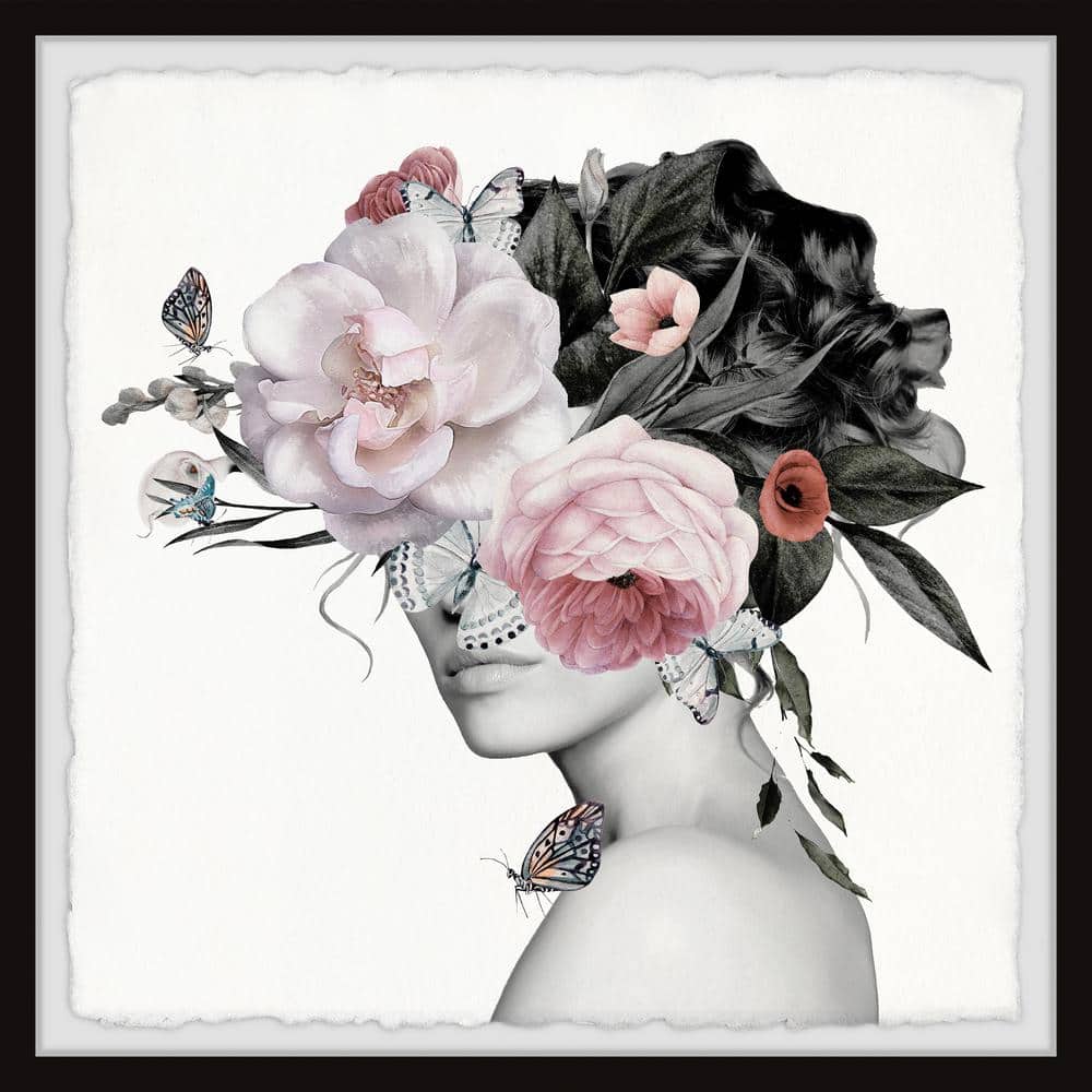 Butterflies and Peonies by Marmont Hill Framed People Art Print 12 in. x 12