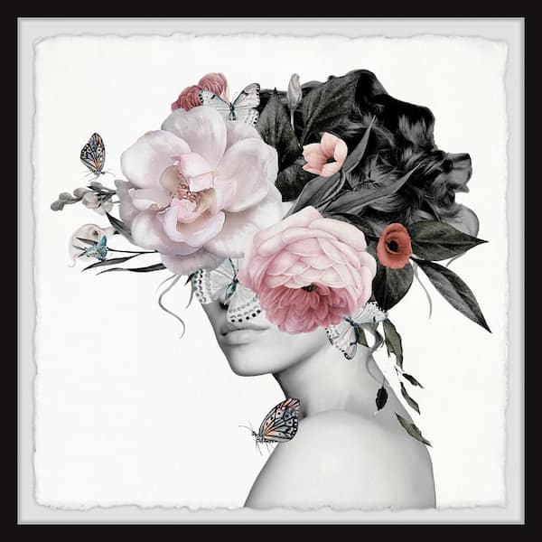 Unbranded "Butterflies and Peonies" by Marmont Hill Framed People Art Print 12 in. x 12 in.