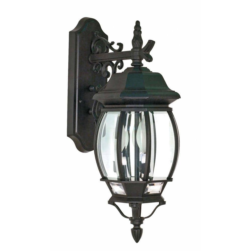 Central Park Transitional Black Outdoor Wall Lantern 23"